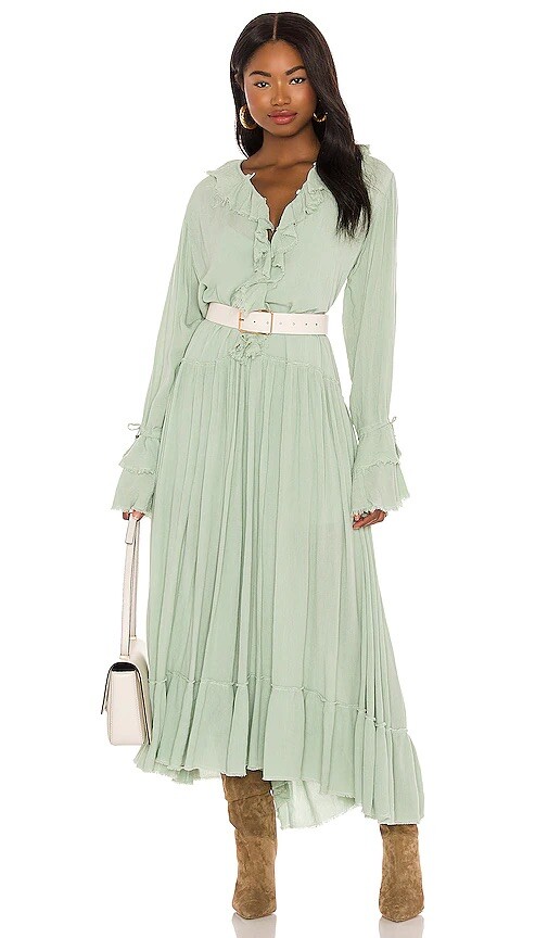 Free People Sweet Darlin Maxi Dress Minted Jade Green XS NWT $168