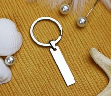 Steel Rectangle Engrave Keyring Personalize Keychain With Photo Engraved For Men