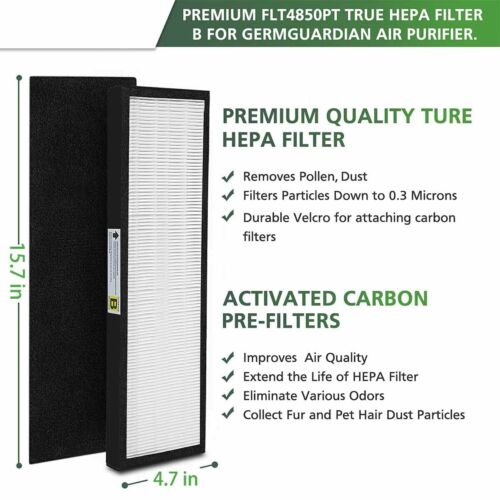 FLT4825 HEPA Air Purifier Replacement Filter B for GermGuardian AC4825 AC4825DLX - 第 5/7 張圖片