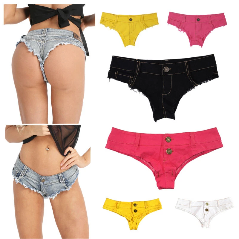 Womens Sexy Jeans Hot Pants Mini Micro Shorts Denim Low Rise Beach Bikini  Shorts