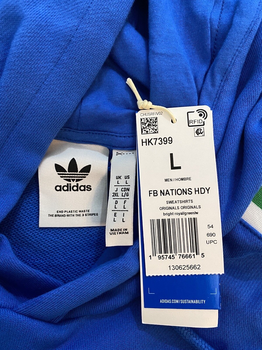 Adidas Originals 3-Stripes Hoodie Bright Royal Green White Adidas Originals 3-Stripes Hoodie Bright Royal Green White