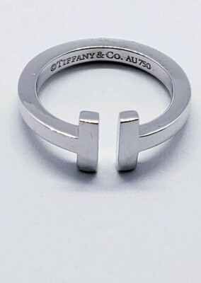 Tiffany&Co T Square Ring In 18K White Gold | eBay