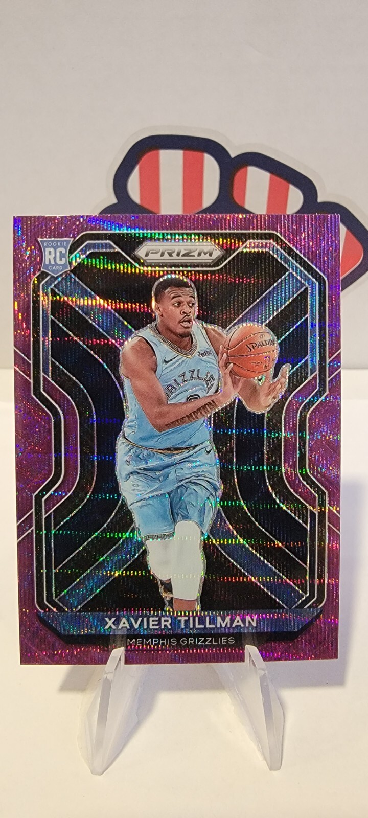 Xavier Tillman 2020-21 Panini Prizm Purple Wave RC #299 Memphis Grizzlies
