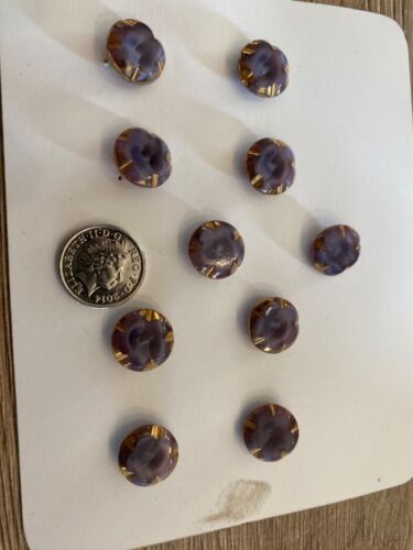 Vintage Bimini style Glass Buttons x 10 ex shop stock - Picture 1 of 2