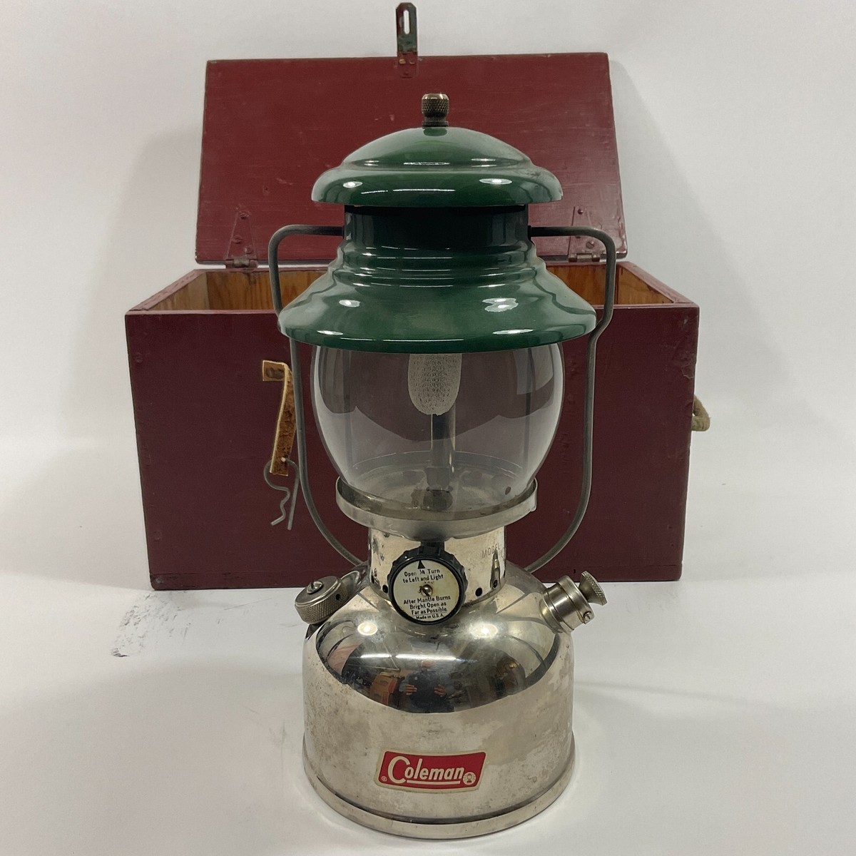 Vintage Coleman Lantern Model 202 Single Mantle Rare Green + Vintage Coleman Lantern Model 202 Single Mantle Rare Green +