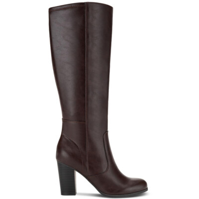 Style & Co. Ralley Women's Tall Boots - Crisscross Strap, Buckle Detail, Low Stacked Heel