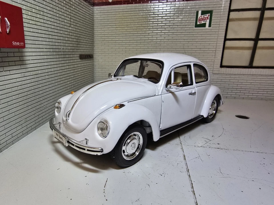 1:24 Scale VW Beetle White Welly Diecast Detailed Model 22436 1968-71 1300 1500 - Image 2 of 4