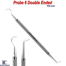 Dental Endo Hygienist Diagnostic Probe 6 D.Ended  Dentist Basic Hand Instruments