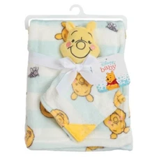 Winnie the Pooh Baby Blanket AND Lovey NWT Disney Baby Boy or Girl 2 Pieces
