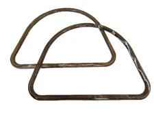 Pair of 10" D Translucent Brown Marble Plastic Macrame Craft Purse Handles