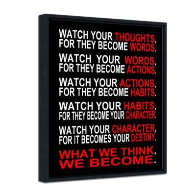 Framed Canvas Print Wall Art Painting Poster Picture Quote Words Home Decor Gift