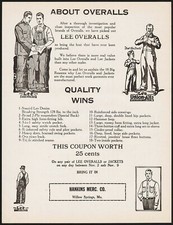Vintage coupon LEE OVERALLS H D Lee 1920s Hankins Merc Willow Springs Missouri