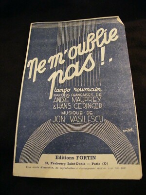 '' Partitur Ne M'Oublie Pas ! Jon Vasilescu Music -blatt ''