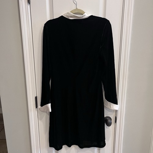 Vintage Ronni Nicole Crushed Black Velvet Wednesday Adams Goth Dress Size 12 - Picture 8 of 8