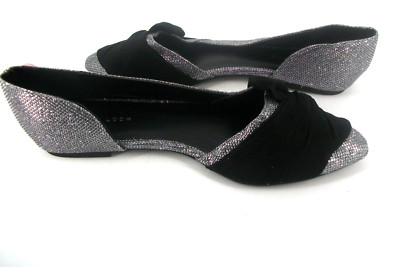 New Look Kennedy Silber Glitzer Ballerinas UK 5 EU 38 SALE EE 08