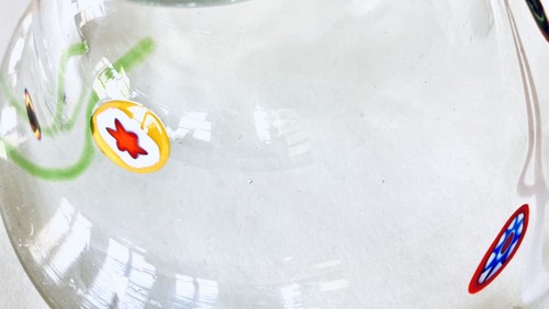Murano Millefiori Glass Bowl Clear with Bright Hand Crafted 7" Vintage italian - Picture 4 of 6
