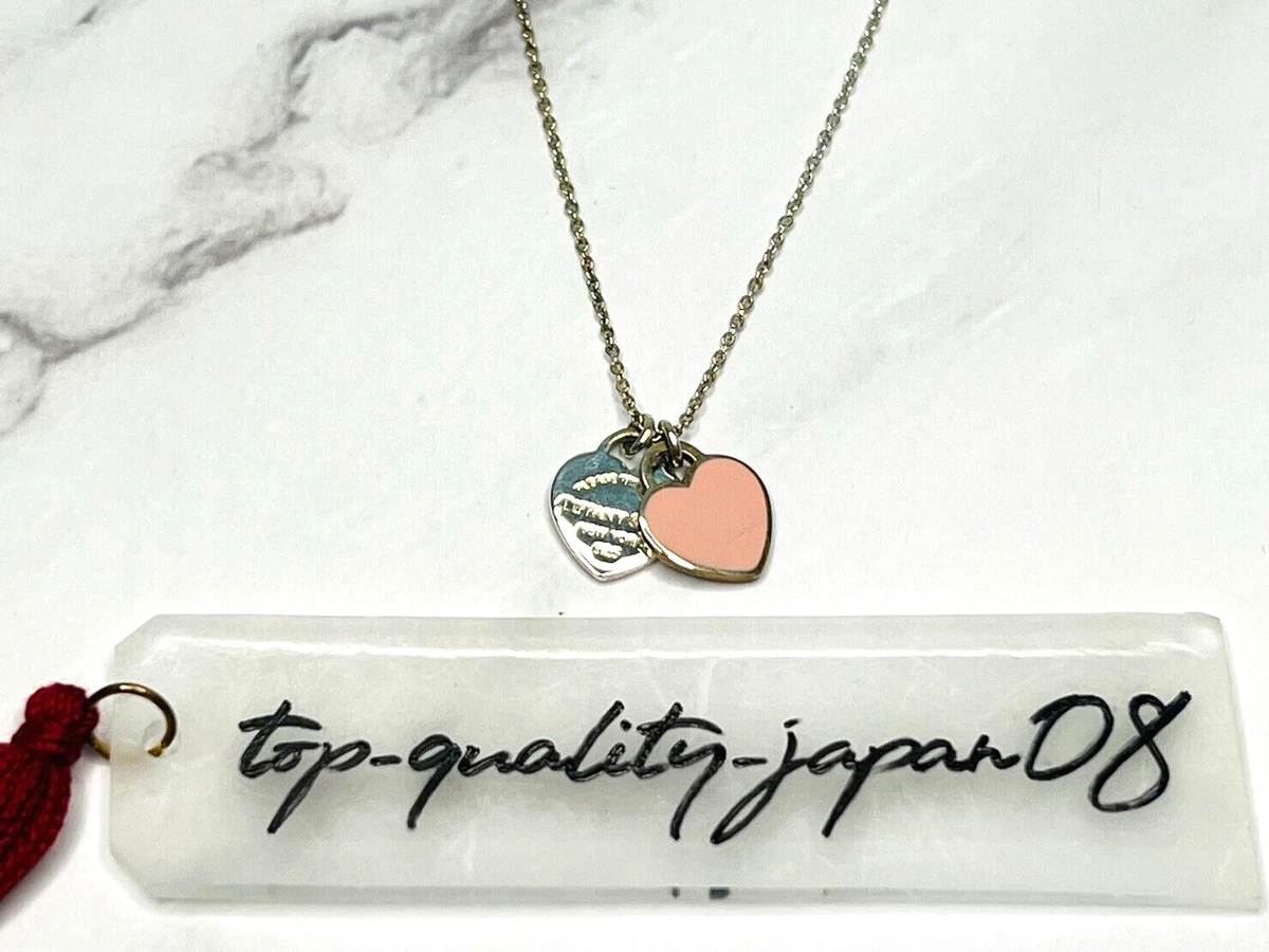 Tiffany double shop heart necklace pink