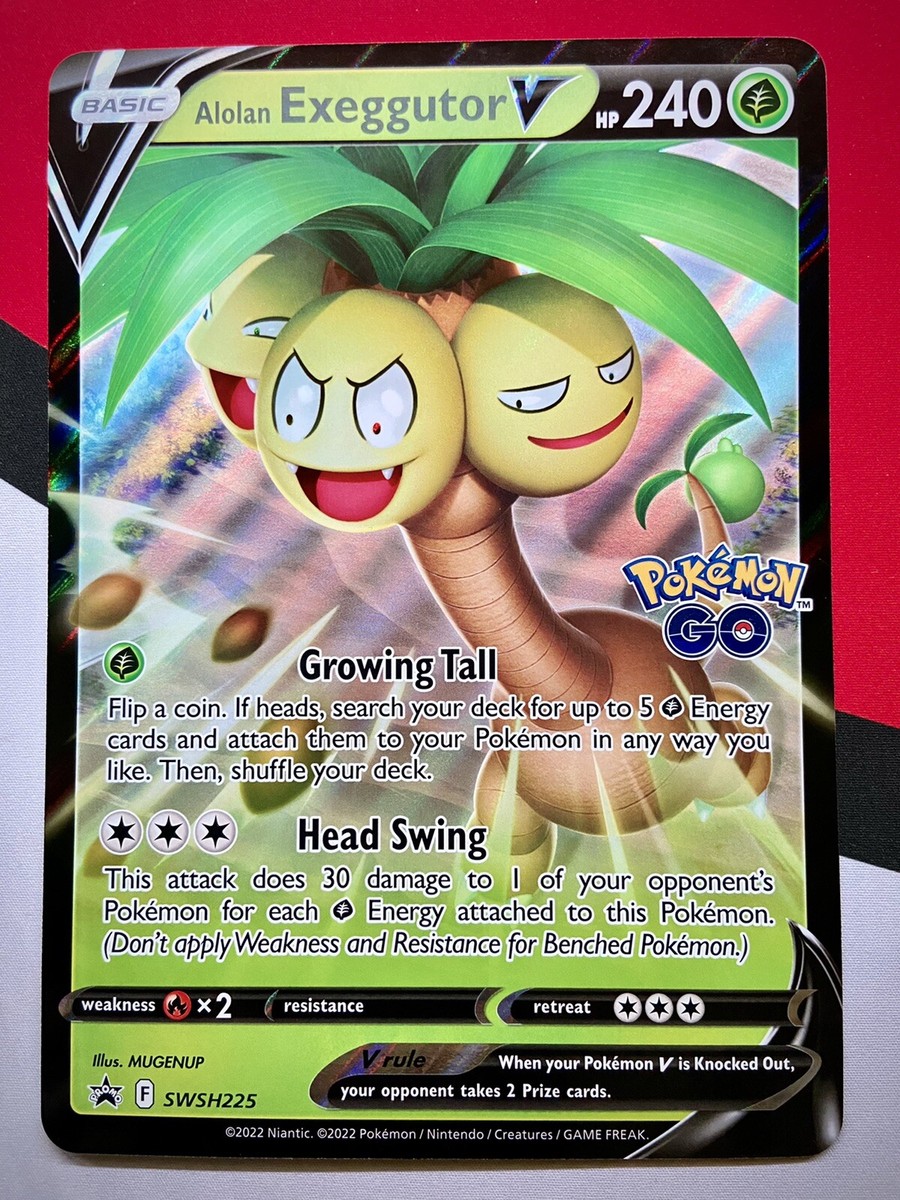 JUMBO Alolan Exeggutor V Card SWSH225 Black Star Promo Pokémon GO