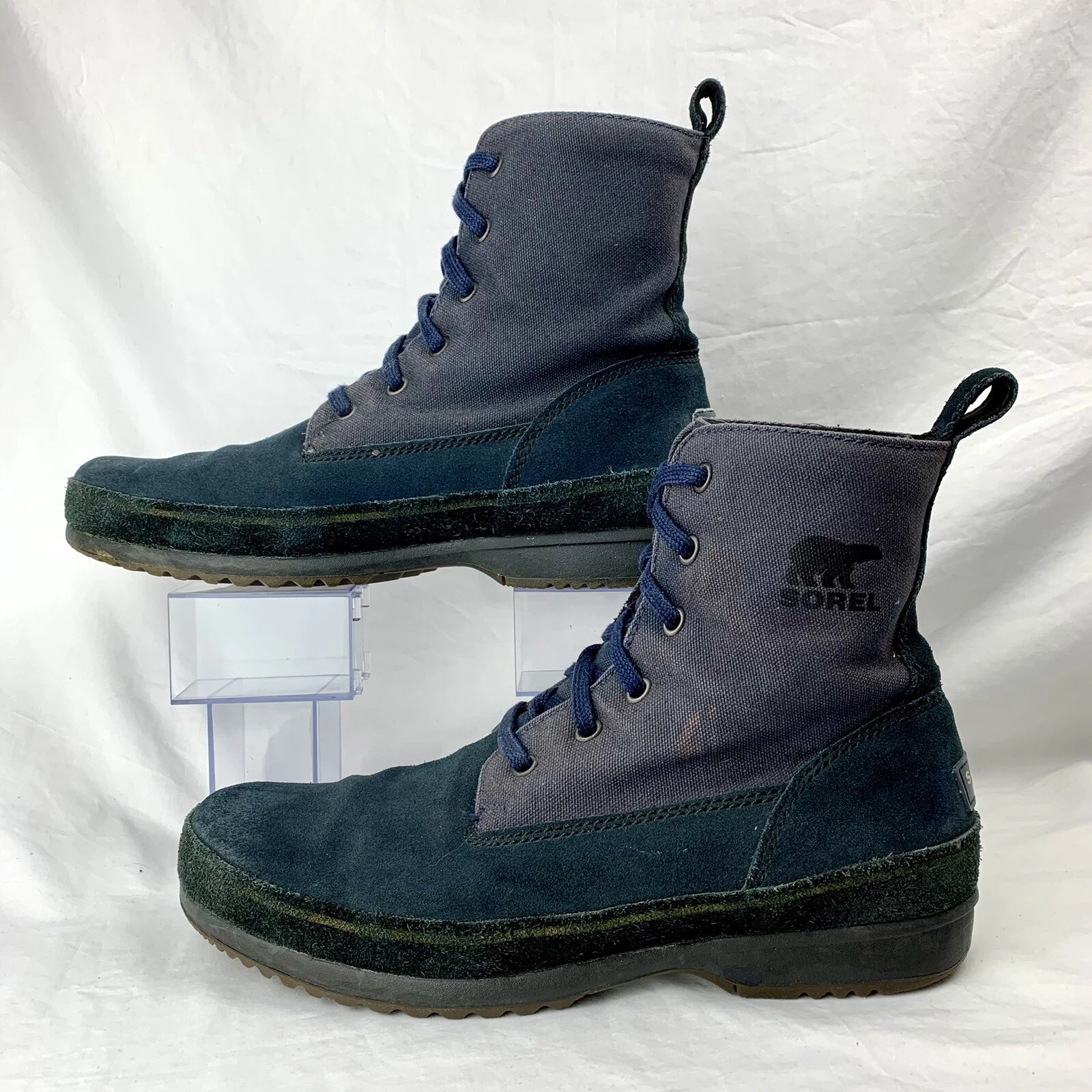 sorel woodbine surplus lace up canvas & suede boots
