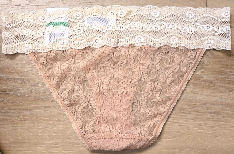 Новый с Ярлыками Wacoal b. соблазн нейтральный двухцветный чистый цветочный кружева бикини трусики 7/L - Изображение 2 из 3