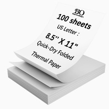 Thermal Printer Paper 8.5 x 11 Inch, 100 Sheets US Letter Size Thermal Paper,...