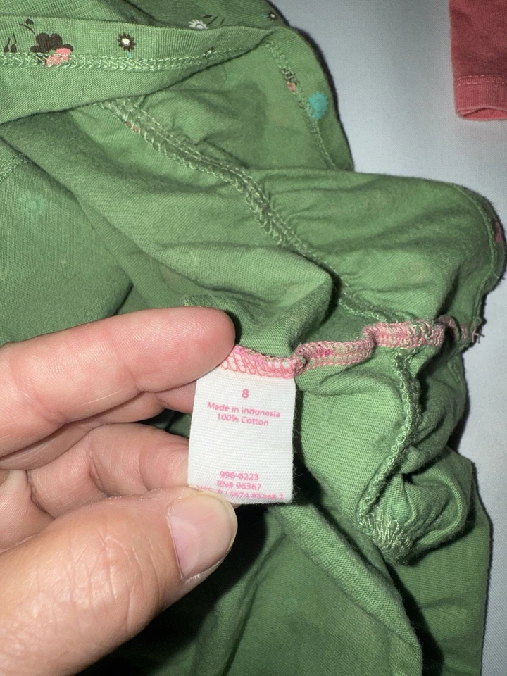 Vestido OshKosh Niñas Talla 8 Verde Floral Manga Larga Capas Look Informal Foto 3 de 4