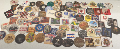 Lot of 78 Assortment Beer Craft Brewery Coasters MIXED Variety FRONT / BACK