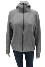 Lululemon Women Full Zip Hoodie Gray High Neck Cotton Size S