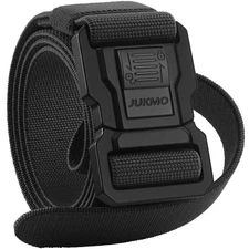 Men's Tactical Belt with Lock, Military Work 1.5" Stretch Nylon Web Hiking Qu...