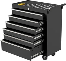 6-Drawer Rolling Tool Cart with Locking Mechanism & Wheels Mobile Tool Cabinet