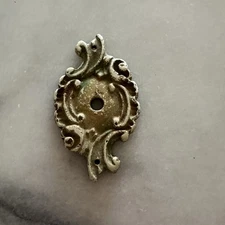 Vintage Lead Escutcheon Keyhole Plate Rococo Baroque Paint White. Shabby