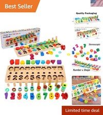 Wooden Number Puzzle and Shape Sorter - Perfect for 3-5 -Olds' Development