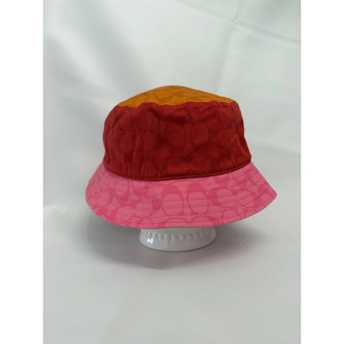 COACH COLORBLOCK BUCKET HAT RED PINK ORANGE NWT Coach Unisex Rainbow Signature Bucket Hat | Mercari main image 3