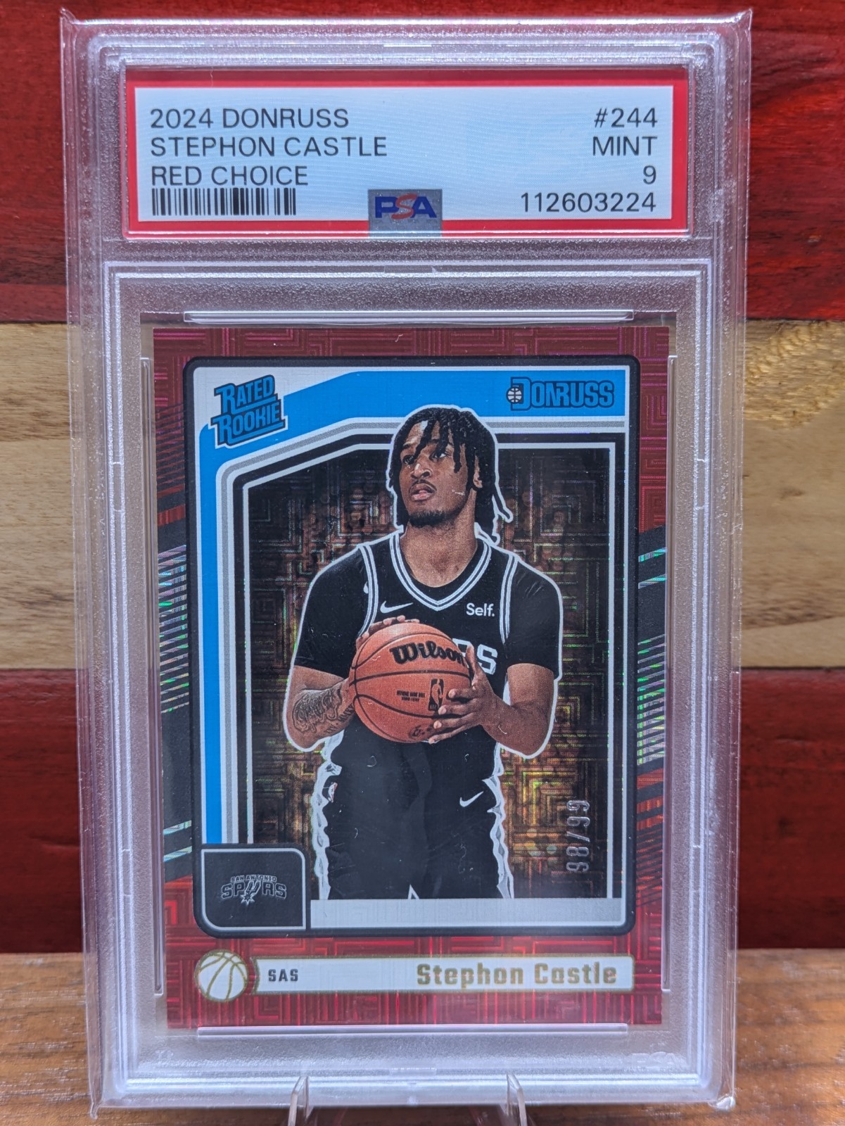 2024-25 Panini Donruss - Rated Rookie Stephon Castle #244 Choice Red /99 (RC)