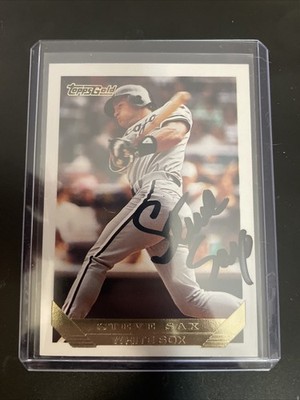 1993 Topps Gold Baseball Fan Favorites Steve Sax auf Karte Auto Dodgers