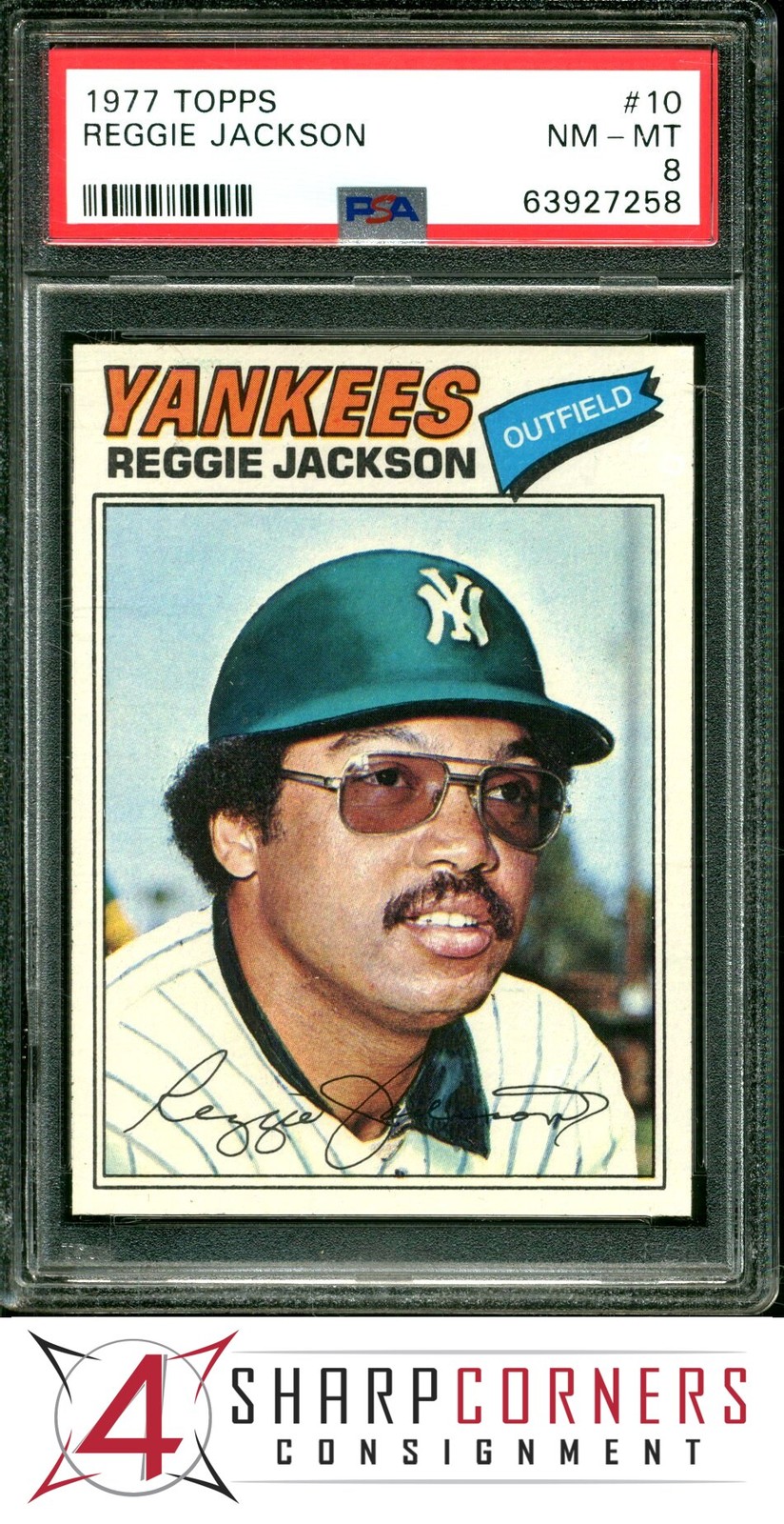 1977 TOPPS #10 REGGIE JACKSON YANKEES HOF PSA 8