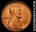 1953 Lincoln Wheat Cent - Choice Gem Brilliant Unc  No Reserve  #J9874