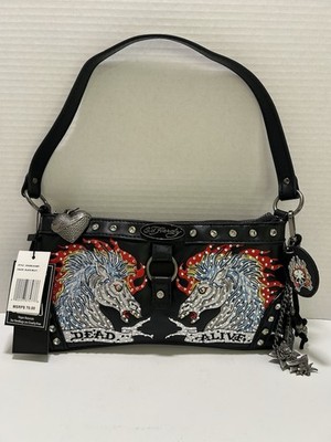 Ed Hardy Y2K McBling Rhinestone Dead or Alive Handbag Horses     (So Fetch)