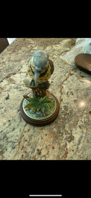 Vintage Yellow Shafted Flicker Figurine Angeline Handpainted Japan Bird
