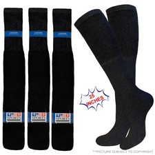 4-8-12 PAIR SPORTS TUBE SOCKS 25 INCH COTTON SOLID BLACK HI CALF LONG SOCKS