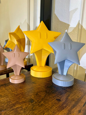 Sternen Trophäe - Mario Kart - Pokal - Trophy - 3D Druck - Gold, Silber, Bronze