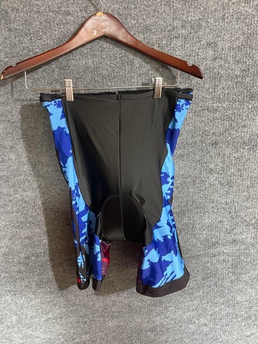 Cycling Shorts Mens 29 Black Camo Padded Chamois 7 Inseam Bike Stretch Road - Picture 1 of 6