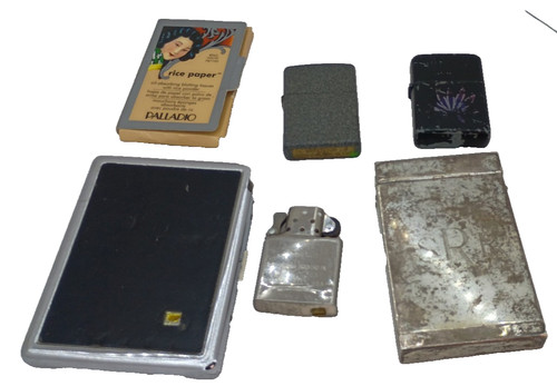 Vintage Lot Zippo Lighters Cigarette Cases Rice Paper Tobacco Collectibles