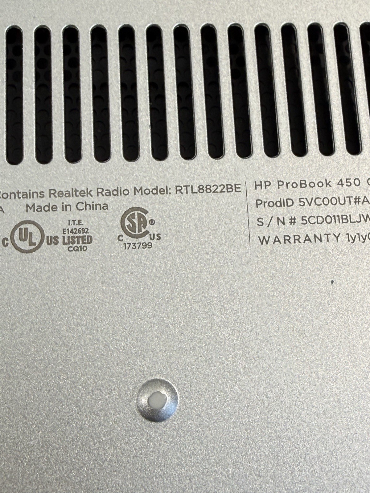 HP ProBook 450 G6, 15.6-Inch Laptop, with Intel Core i5-8265U, Unknown SSD (Solid State Drive)