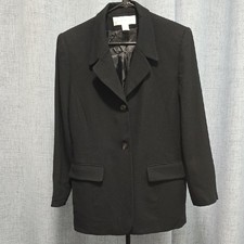 Jones New York Classic 100 Wool Blazer Size 10 Black, fully lined
