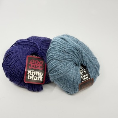 Anny Blatt Wool Yarn Lot of 2 Purple Teal Partial Skeins France