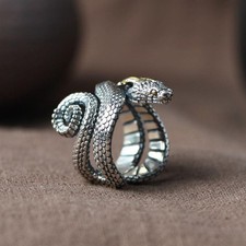 Retro Punk Jewelry Ring Alloy Punk Ring Men's Python Snake Ring Retro for Party