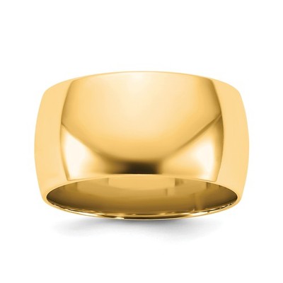 14K Gelbgold bequeme Passform Ehering, leichter 10 mm breiter massiver Ring