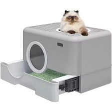 Large Enclosed Cat Litter Box