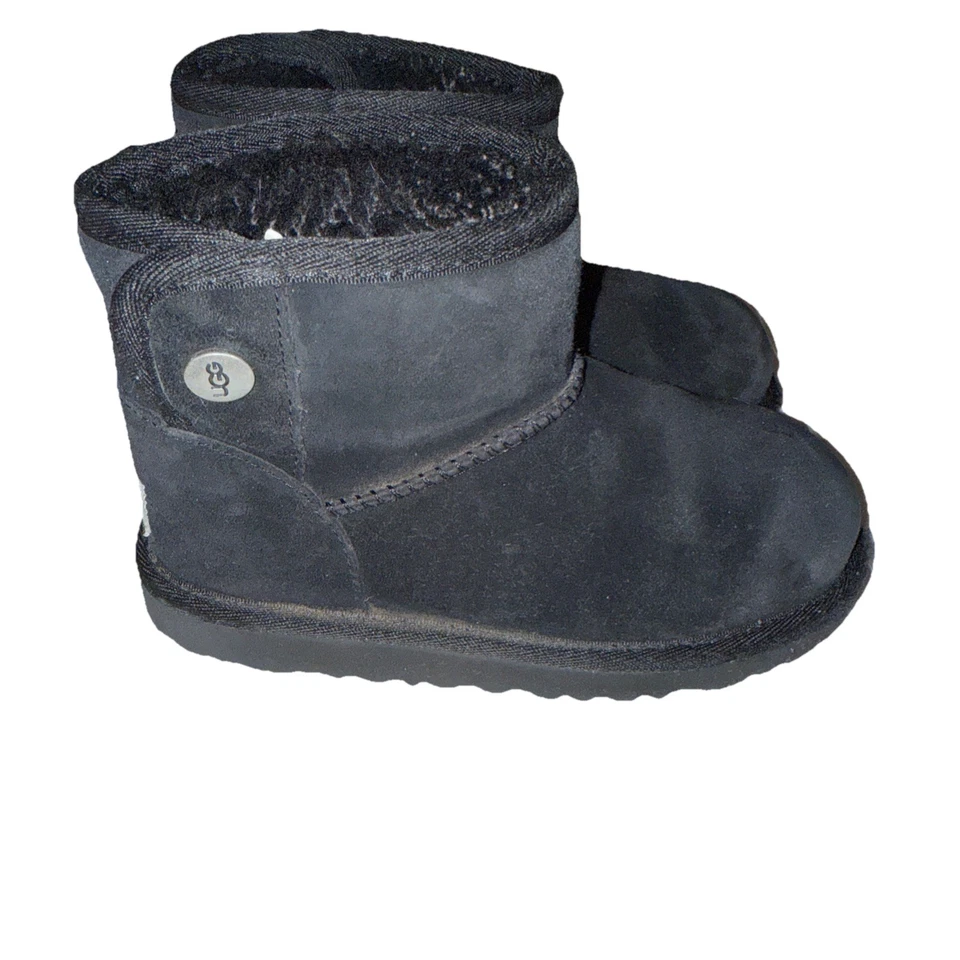 UGG JONA BOOT SIZE 12 Black Little Girl Suede Mini Boot - Image 3 of 4